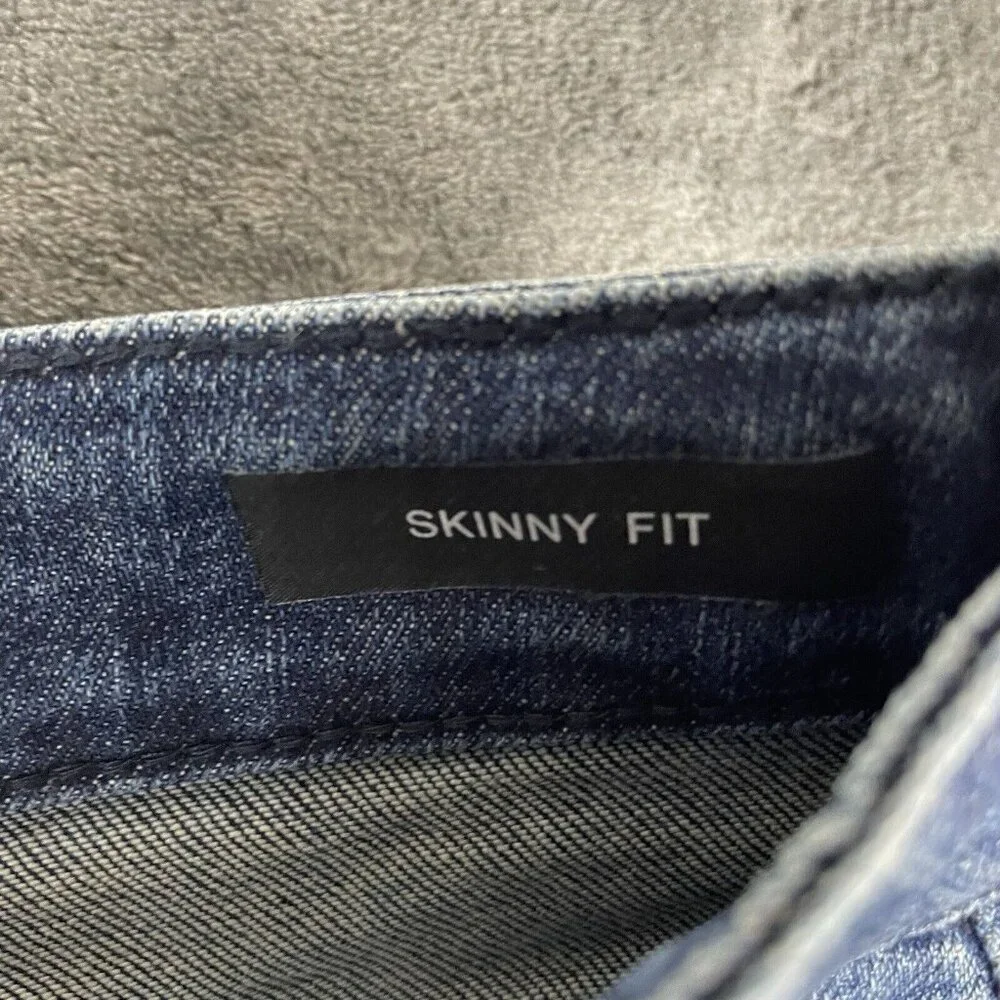 Judy Blue Jeans Womans 1/25 Star Embroidery High-Rise Skinny Raw Hem Whiskers - Picture 6 of 12